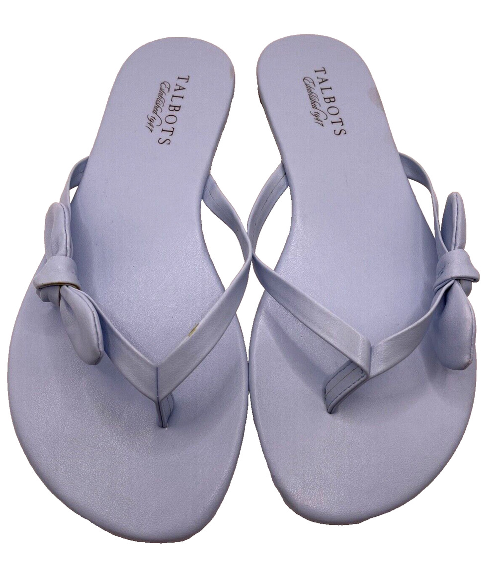 Baby Blue Talbots Bow Tie Thong Sandals Women's Size 7.5 Pre-owned
